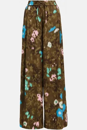 Essentiel Antwerp Pine Forest Printed Fault Wide Leg Pants - 34