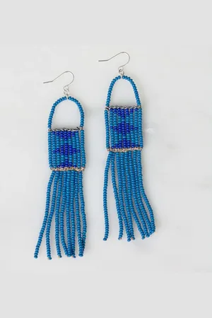 Bohemia Dusky And Cobalt Melako Fair Trade Bead Earrings