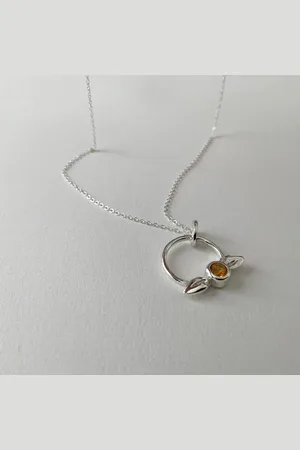 Nikki Stark Jewellery Necklace Leaves And Citrine