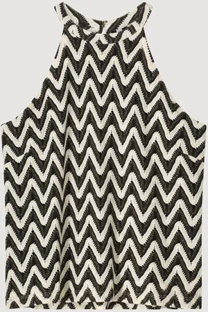 Summum Woman Crochet Tank Top & Ivory - Uk 14