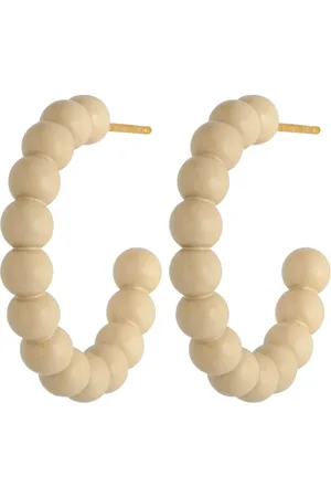 Lulu Copenhagen Color Ball Hoops Large Pair Enamel Buttercream