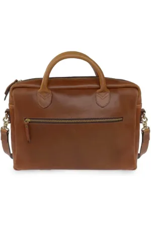 VIDA VIDA Leather Laptop Bag - Tan, Black