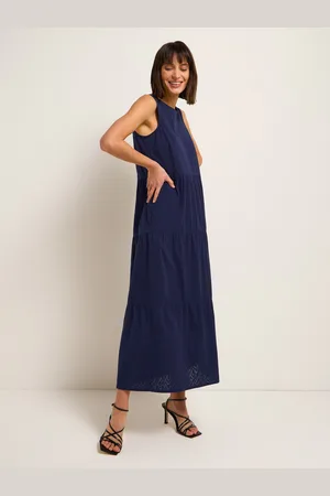 lanius - Maxi Dress With Embroidery - Nightblue - 36/ Uk 8