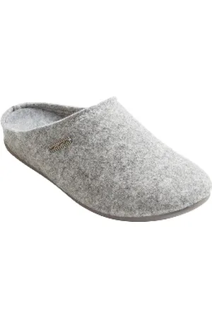 Shepherd of Sweden Grey Wool Felt Jon Slipper - Grey - Uk10/ Eu44