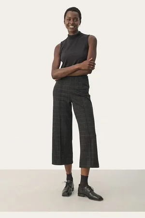 Part Two Ilisan Grey Check Trousers - L