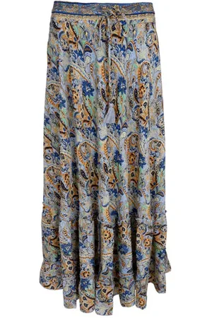 Black Colour Bcluna Maxi Skirt - Botanical - L/xl