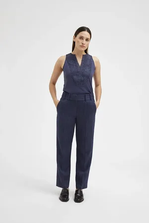 gustav Cali Straight Leg Trousers - Navy / 40