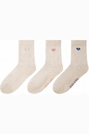 Grace & Mila Grace Et Mila - Pack 3 Chaussettes À Coeurs