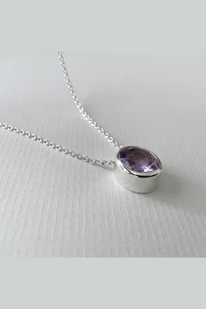 Nikki Stark Jewellery Necklace Large Oval Amethyst