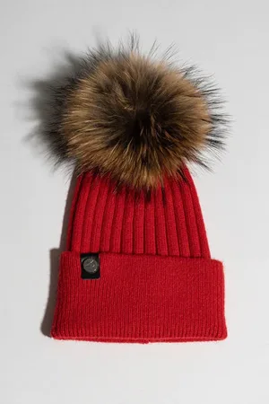 Luxy Harley Pom Pom Hat Redbeige - One Size