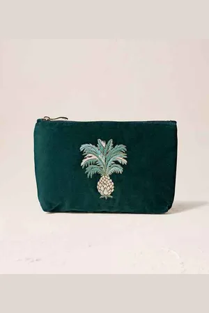 ELIZABETH SCARLETT Pineapples Mini Pouch Velvet