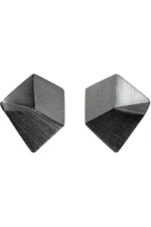 Sofie Lunoe Mini Flake Oxidized Ear Studs - Black, Silver