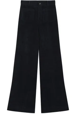 Grace & Mila Long Flared Corduroy Trousers Marine - S