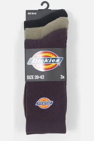 Dickies 3 Pack Valley Grove Logo Socks In Purple - 3-5 Uk
