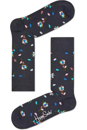Happy Socks Rose Petal Socks - Blue, Orange, Red - 41-46 / Dark Gray