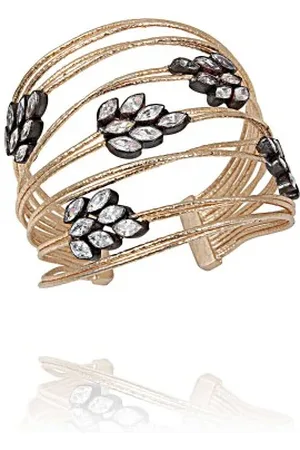 Atelier Mon Zirconia Gold Carbon Multiline Cuff - Gold, Black