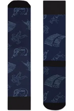 Happy Socks Astronaut Logo Athletic Socks - - 36-40 / Black