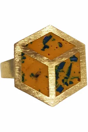Scatter Jewellery Adjustable Ring Jesmonite Brass