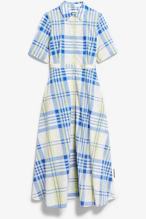 Armedangels Loretaana College Check Organic Cotton Dress - L
