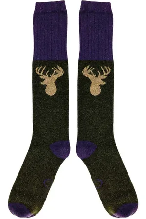 Catherine Tough 8-11 Lambswool Knee Socks Stag Dark