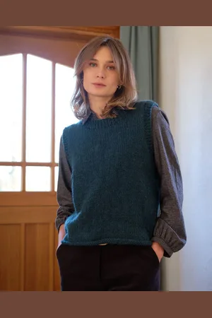 Bibico Heather Knitted Wool Vest - Lagoon - Large