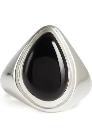 Rachel Entwistle Apollo Signet Ring Silver - Onyx - Q