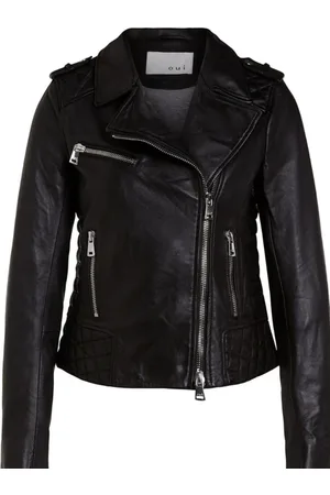 Oui Leather Biker Jacket 76138 9990 - 8/34