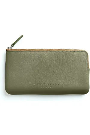 Carré Royal Pochette Kaki En Cuir