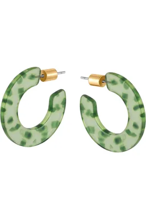 Big Metal London Hoop Earrings Resin Flat