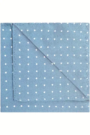 Knightsbridge Neckwear Polka Dot Woven Silk Pocket Square - Powder