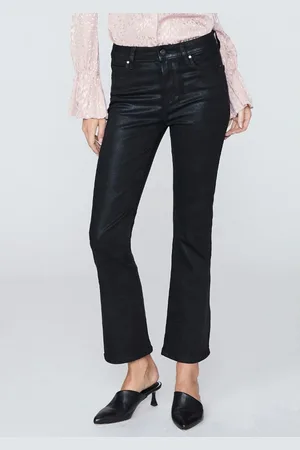Paige Claudine Ankle Flare Jeans - 24 / Black Fog Luxe Coating / 5640901-3364