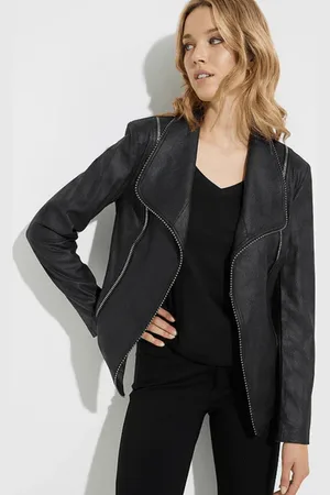 Joseph Ribkoff Leather Effect Biker Jacket 223913 11 - S