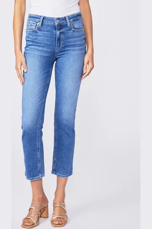 Paige Cindy Crop Rock Show Distressed Wash Jeans - 30
