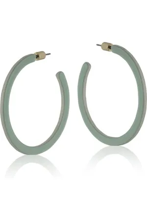 Big Metal London Sage Resin Hoop Earrings