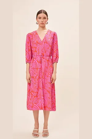 Suncoo Crina Print Dress - 0 / Fuchsia