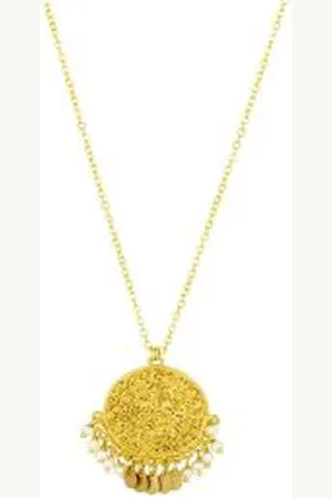 Ashiana Ines Coin And Beads Necklace - Pearl