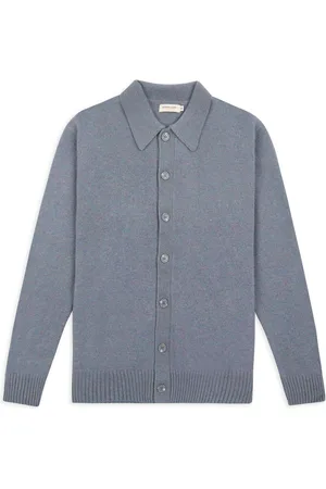 Burrows & Hare Collared Knitted Cardigan - Grey Marl - S