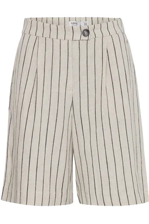 B YOUNG Byjohanna Short Linen Stripe - Uk 8