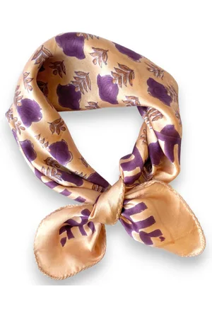 Apaches Small Foulard En Soie Manika "Poppy" Crème