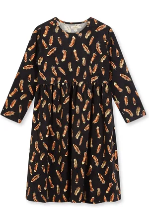 Burrows & Hare Feather Print Dress - S