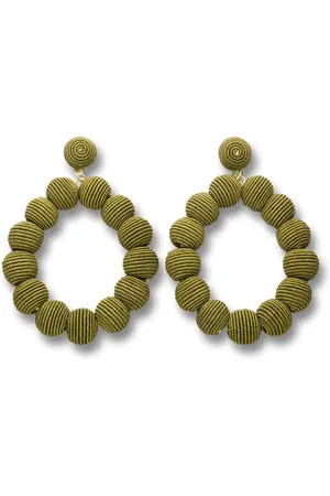 Narratives The Agency Woven Ball Oval Earrings