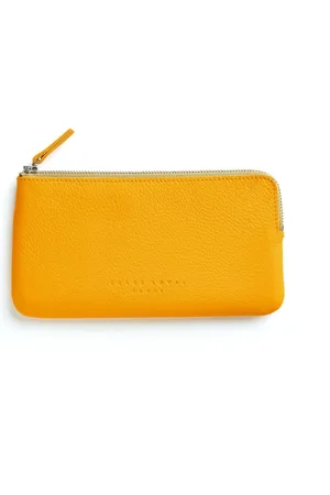 Carré Royal Pochette Jaune En Cuir