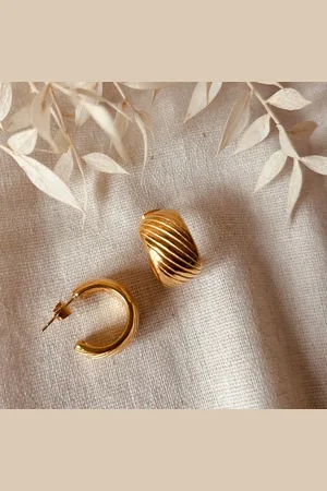 DickieBird Homestore Chunky Ridged Hoops