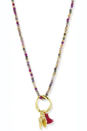 Ashiana Spark Long Necklace Berry