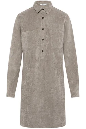 cashmere-fashion-store 0039italy Cord Hemdblusen Kleid Marisa - Xs / Beige