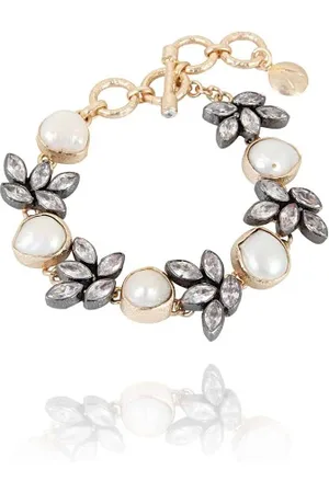 Atelier Mon Pearl And Zirconia Carbon Bracelet - Gold, Black, White
