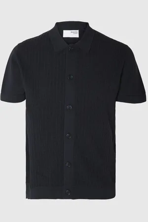 SELECTED Struc Cardigan Polo - Navy / M