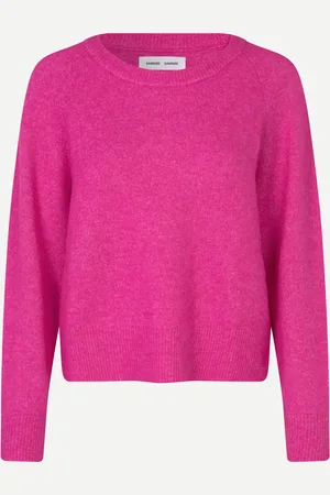 Samsøe Samsøe Fuschia Nor O Neck Short Sweater - Extra Small