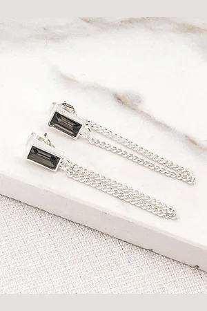Envy Stone & Chain Earrings
