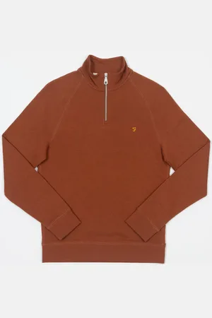 Farah Jim Quarter Zip Sweatshirt In - S